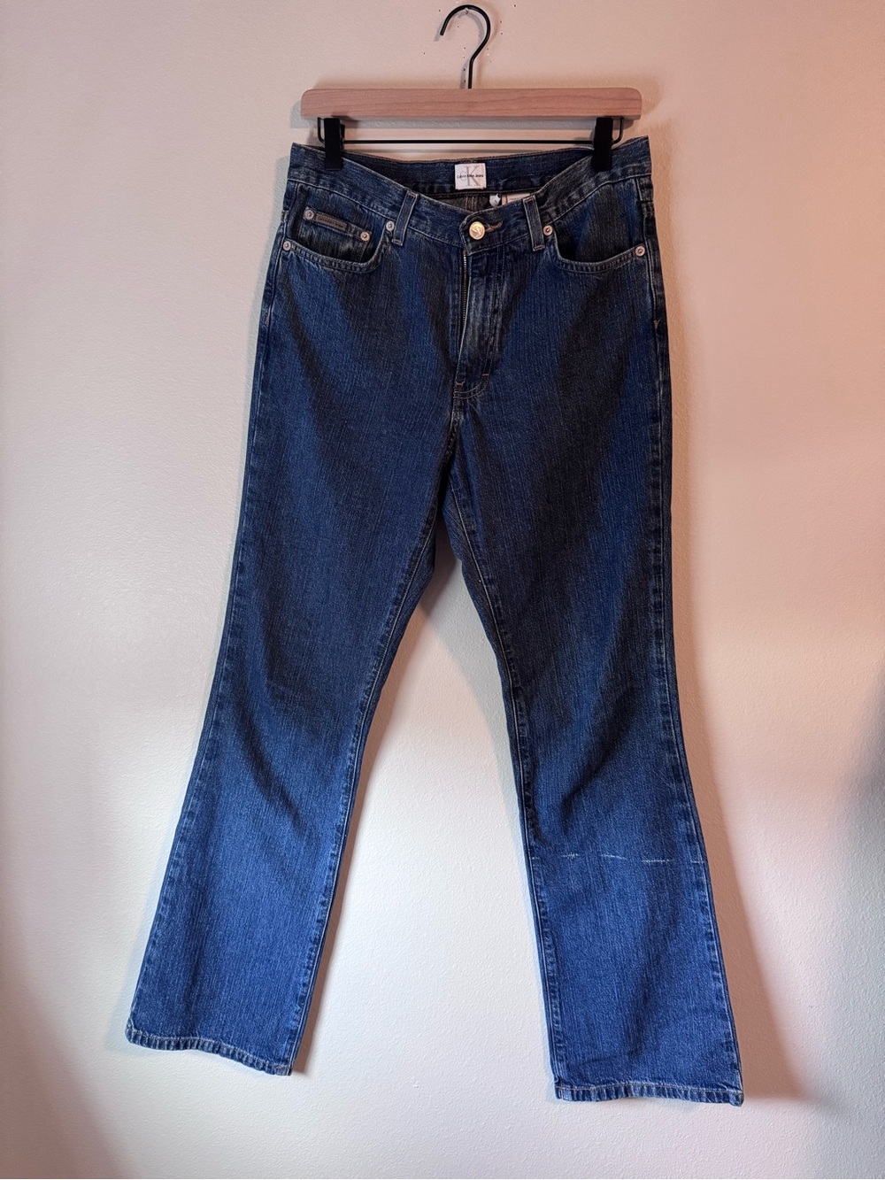 Vintage Calvin Klein Flare Leg Dark Blue Jeans